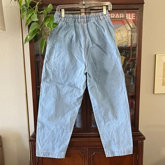 Big Bud Press Small Petite Trouser Jean, Light Blue Wash with Orange Stitching - Picture 6 of 6